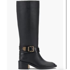 Vince Camuto Gini Black Knee High Boot Size 9W XW-Calf Leather Block Heel New